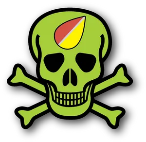Colorful Skulland Crossbones Illustration PNG