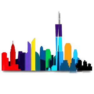 Colorful Skyline Art PNG 06202024 PNG