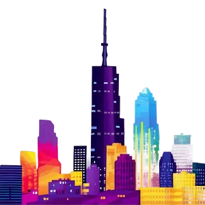 Colorful Skyline Art Png 06202024 PNG image