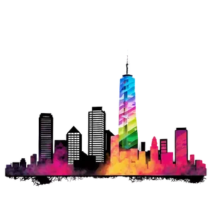 Colorful Skyline Art Png Udc57 PNG image