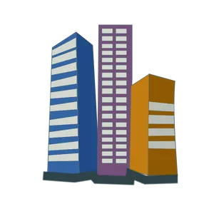 Colorful Skyscrapers Vector Illustration PNG image