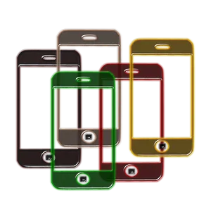 Colorful Smartphones Overlay PNG image