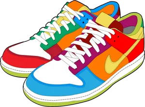 Colorful Sneakers Illustration PNG image