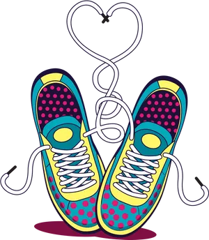 Colorful Sneakers Love Heart Laces