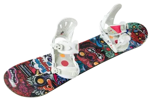 Colorful Snowboardwith Bindings PNG