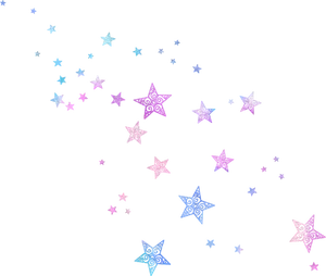 Colorful Sparkling Stars Pattern PNG image