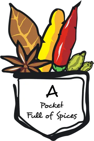 Colorful Spices Pocket Illustration PNG image