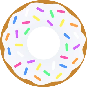 Colorful Sprinkled Donut Graphic PNG image