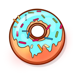 Colorful Sprinkled Donut Icon PNG image