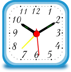 Colorful Square Clock Illustration PNG image