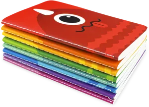 Colorful Stacked Notebooks PNG image