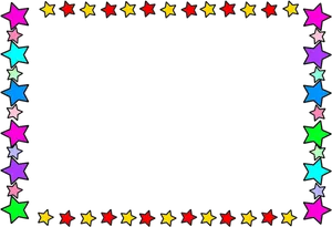Colorful Star Border Frame PNG image