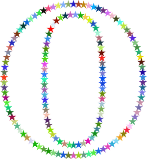 Colorful Star Circle Frame PNG image