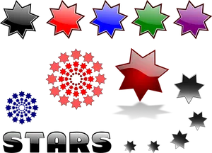 Colorful_ Star_ Collection_ Vector PNG image