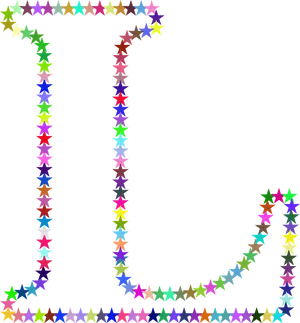 Colorful Star Outline Frame