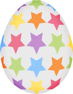 Colorful Star Pattern Easter Egg PNG image