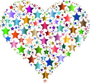 Colorful Star Pattern Heart