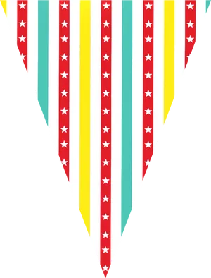 Colorful Star Pattern Pennant Banner PNG image