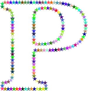 Colorful Star Patterns Forming Letters PNG image