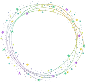 Colorful Starry Circle Frame PNG image