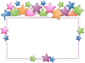 Colorful Stars Border Template PNG image