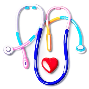 Colorful Stethoscope Heart Png 10 PNG image