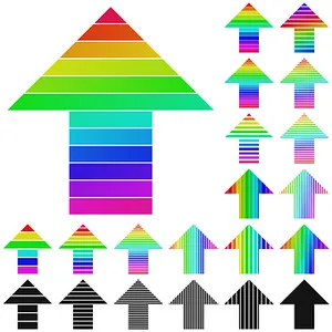 Colorful Striped Arrows Collection PNG image
