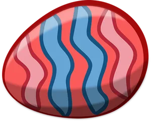 Colorful Striped Easter Egg PNG image