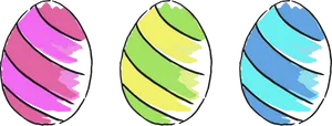 Colorful Striped Easter Eggs PNG image