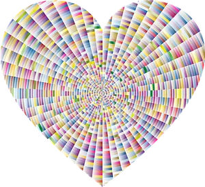 Colorful Striped Heart Illusion