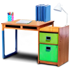 Colorful Student Desk PNG Gpa