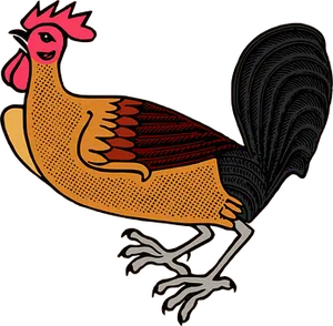 Colorful Stylized Rooster Illustration