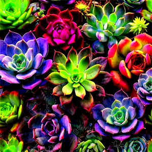 Colorful Succulents Mix Png 28 PNG image