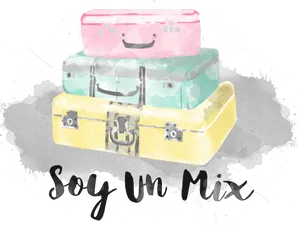 Colorful Suitcases Stacked Soy Un Mix PNG