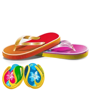 Colorful Summer Flip Flops PNG 05212024