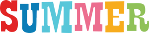 Colorful Summer Text Graphic PNG