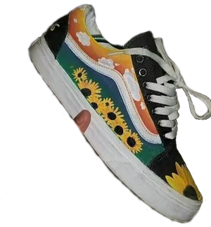 Colorful Sunflower Sneaker PNG image