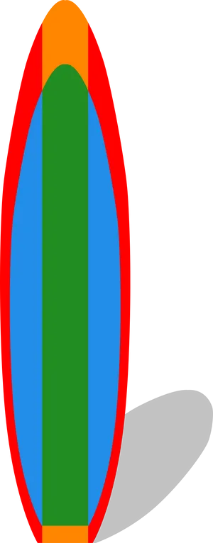 Colorful Surfboard Vector Illustration PNG
