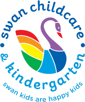 Colorful Swan Childcare Kindergarten Logo