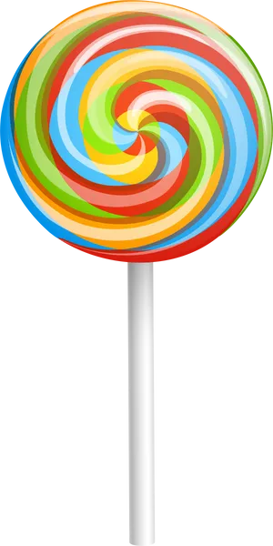 Colorful Swirl Lollipop Illustration PNG