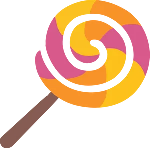 Colorful Swirl Lollipop Illustration PNG