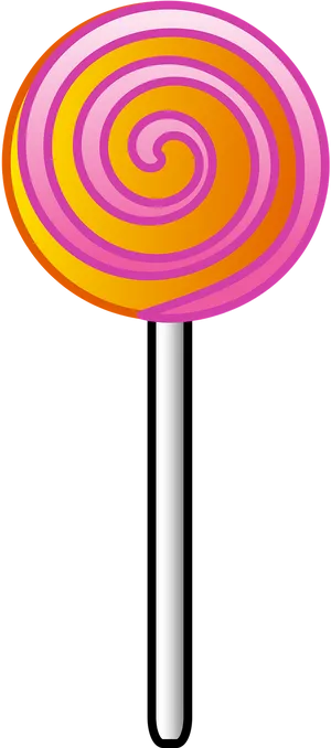 Colorful Swirl Lollipop Illustration PNG