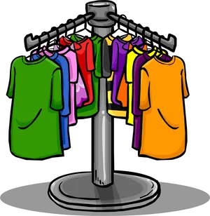 Colorful T Shirtson Clothing Rack