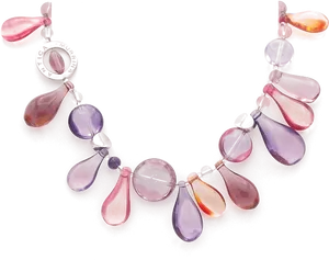 Colorful Teardrop Gemstone Necklace Illustration PNG image