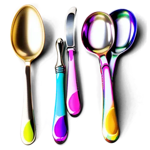 Colorful Teaspoon Set PNG 14 PNG