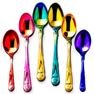 Colorful Teaspoon Set PNG 99 PNG