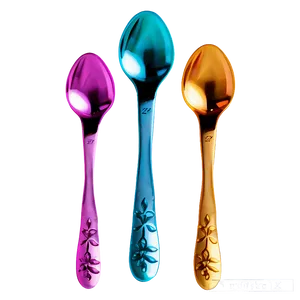 Colorful Teaspoon Set PNG Okk PNG