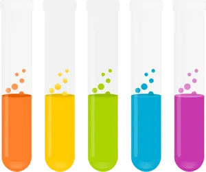 Colorful Test Tubes Vector PNG