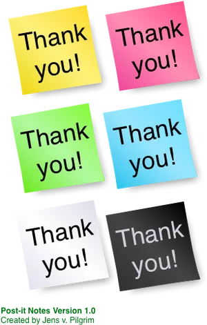 Colorful Thank You Post It Notes PNG image