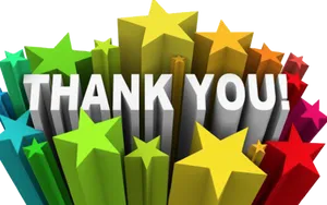 Colorful Thank You Stars PNG image
